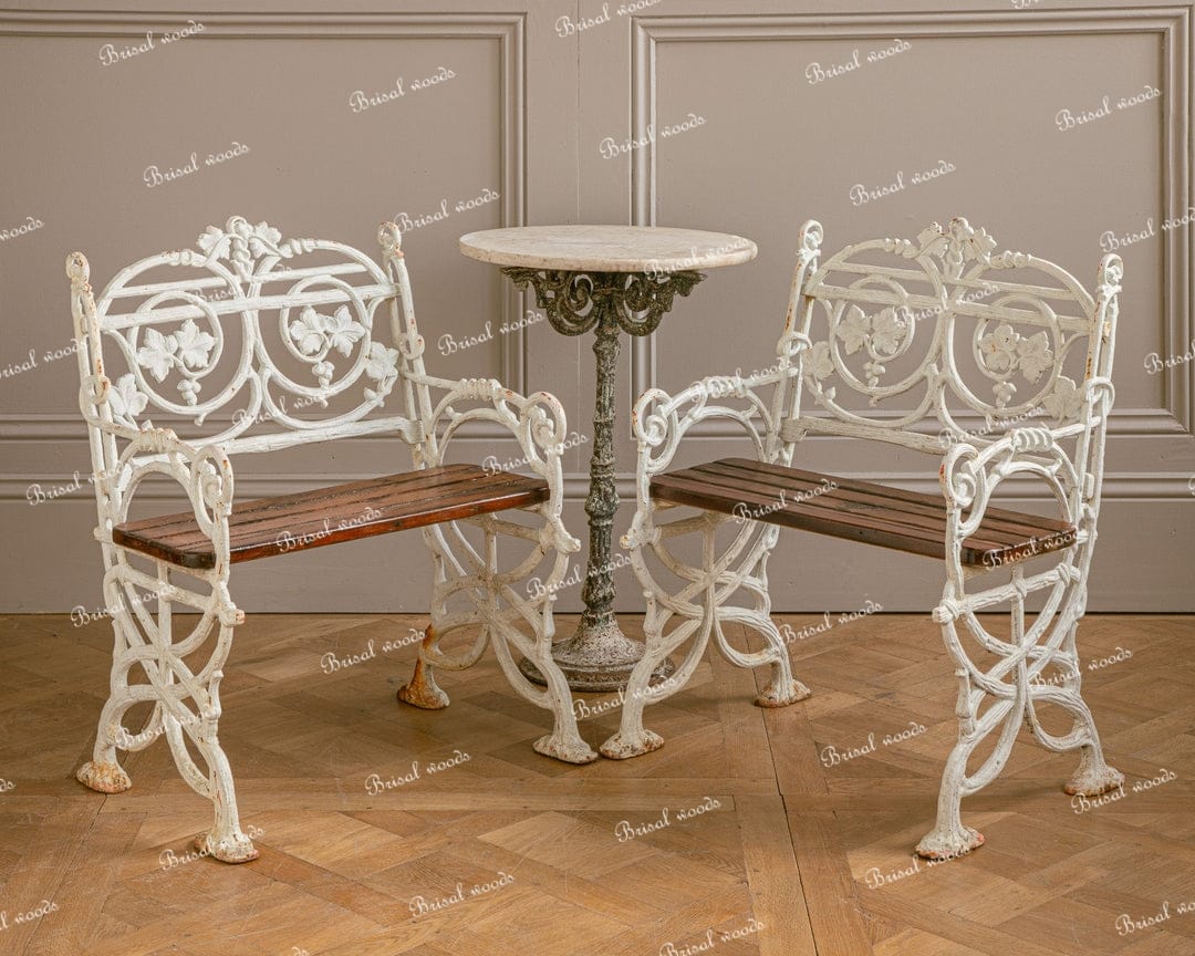1900's Art Nouveau Cast Iron Garden Chairs